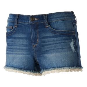 Mudd® FLX Stretch Crochet Hem Shortie Shorts